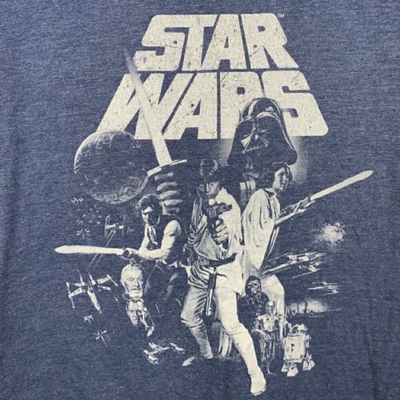 Star Wars T-shirt Medium A New Hope Graphic Luke Leia Obiwan Vader Han Solo R2D2 - Picture 3 of 8